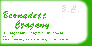 bernadett czagany business card